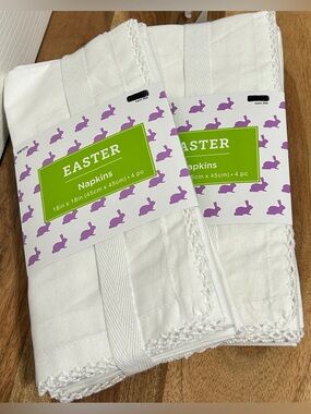 Solid White Cotton Table Napkins 18” Hobby Lobby Easter Spring  2 Packs 8 Pc NEW